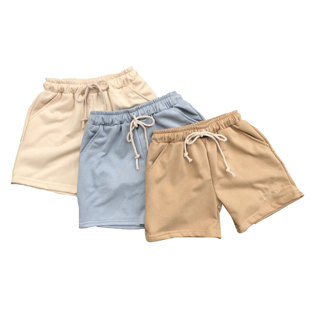 Casual Summer Sweater Baby Boys Clothes Set French Terry Tee Shirts With Short Outfit Kids Clothing Set