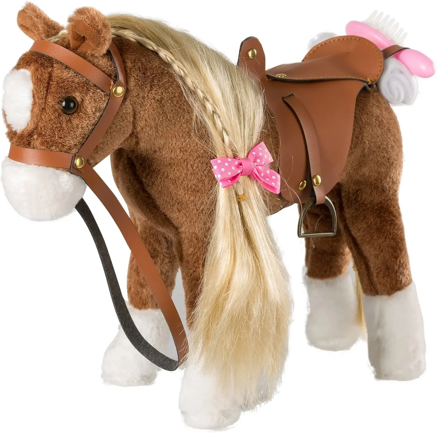 Stuffed Animal Horse Pretty Plush Toy Pretend Play Horse 11 inches Brown
