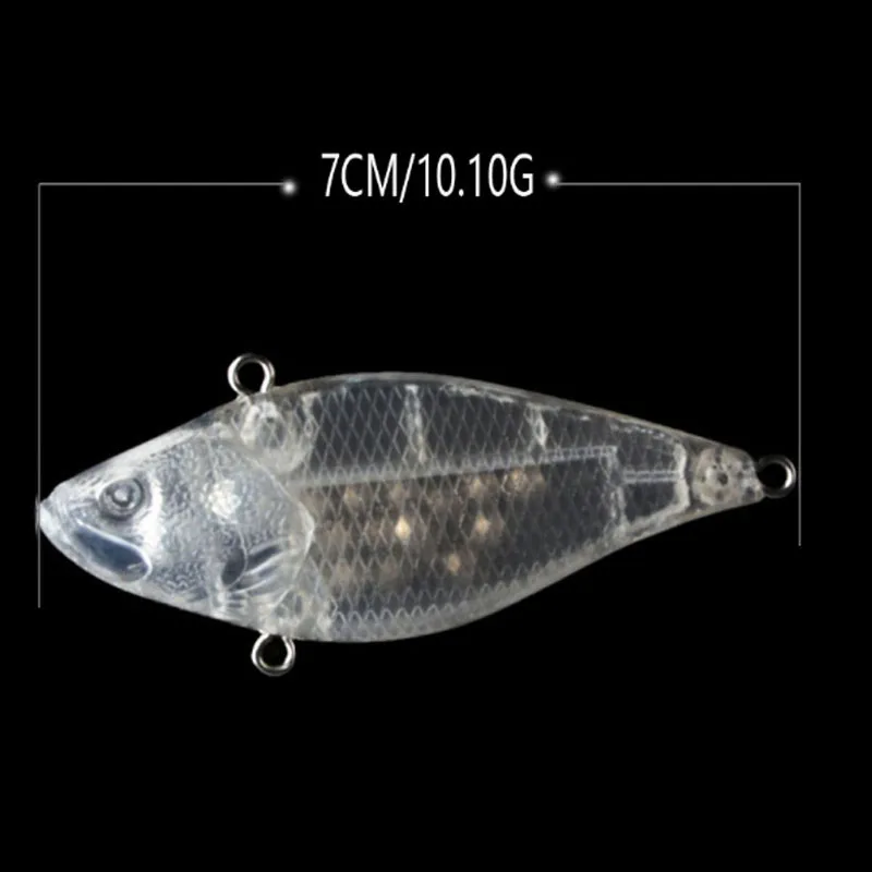100pcs Blank Vib Bait Crankbait Blank Lure Baits 7cm 10.1g DIY Unpainted Fishing Lures for Saltwater Freshwater