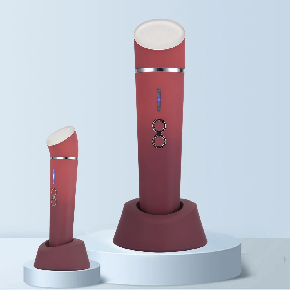 Gift Glass Top head Photon Therapy Skin Smooth Face Anti-aging Led Red Light Lifting Facial Massage Infrared Beauty Device