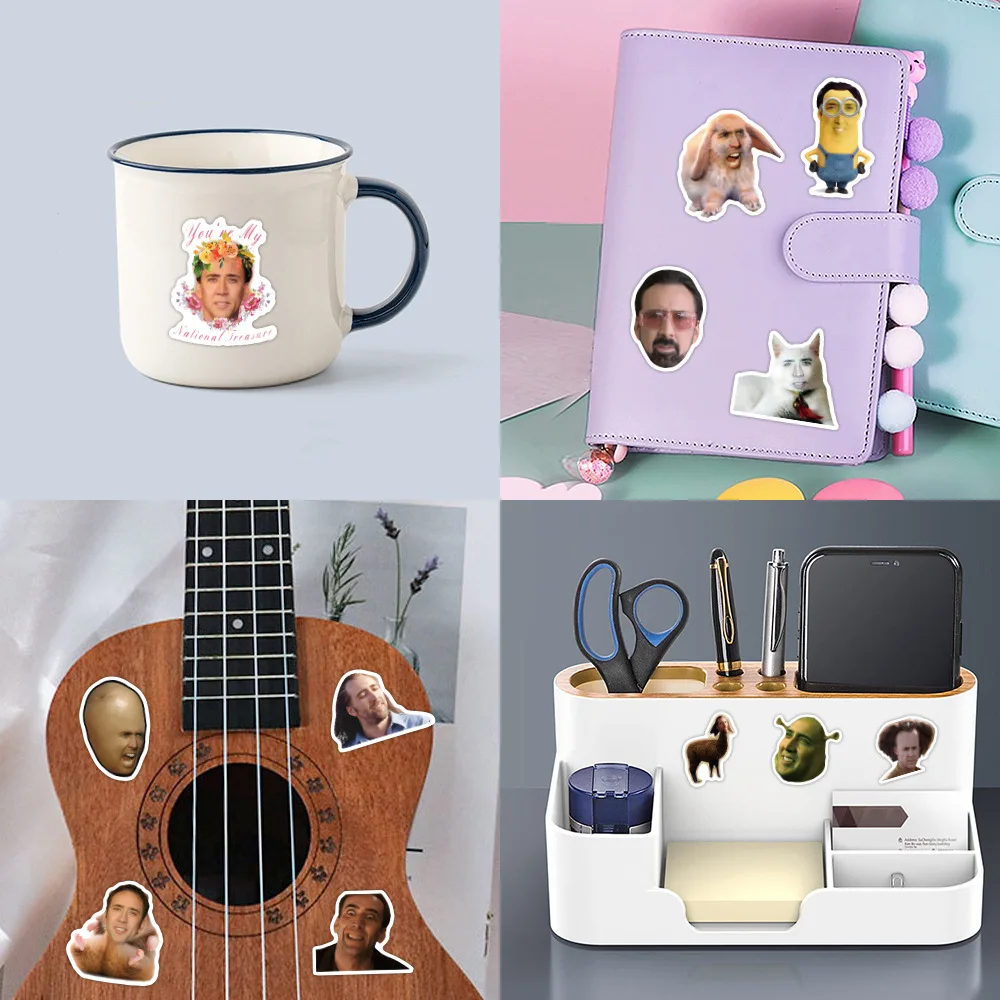 50PCS USA actor funny meme decals humorous nicolas cage sticker