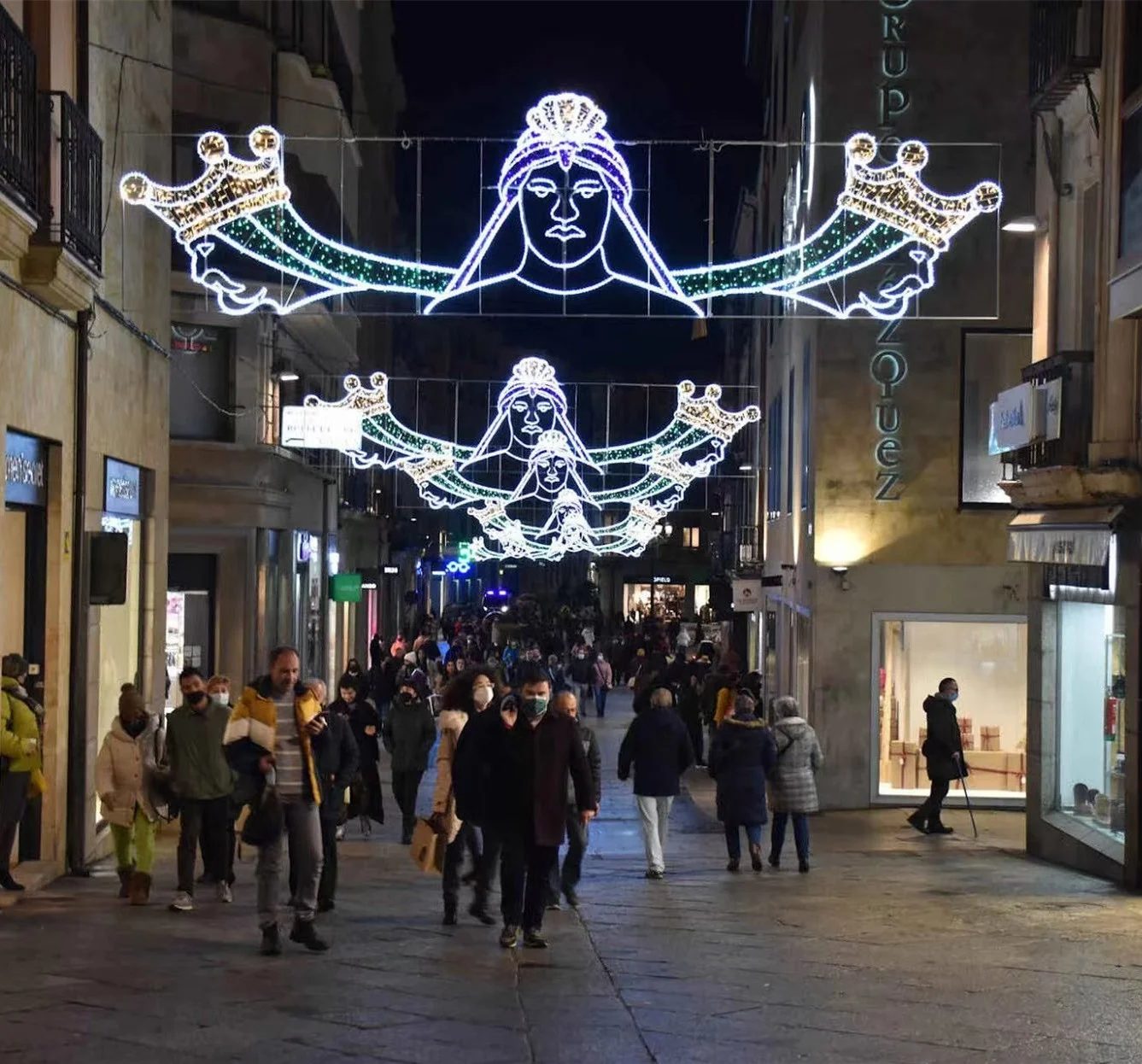 Outdoor Christmas street decorations 3 wise men led rope motif light