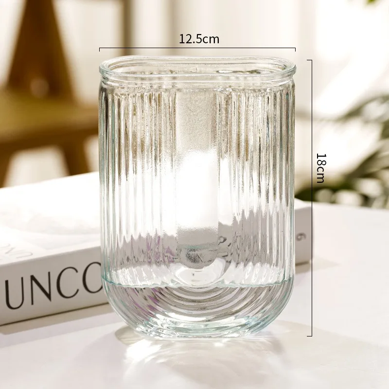 Stained Tabletop Glass Vase Creative Living Room Hydroponic Flower Arrangement Glass Bottle Dry Flower Vases Decoration