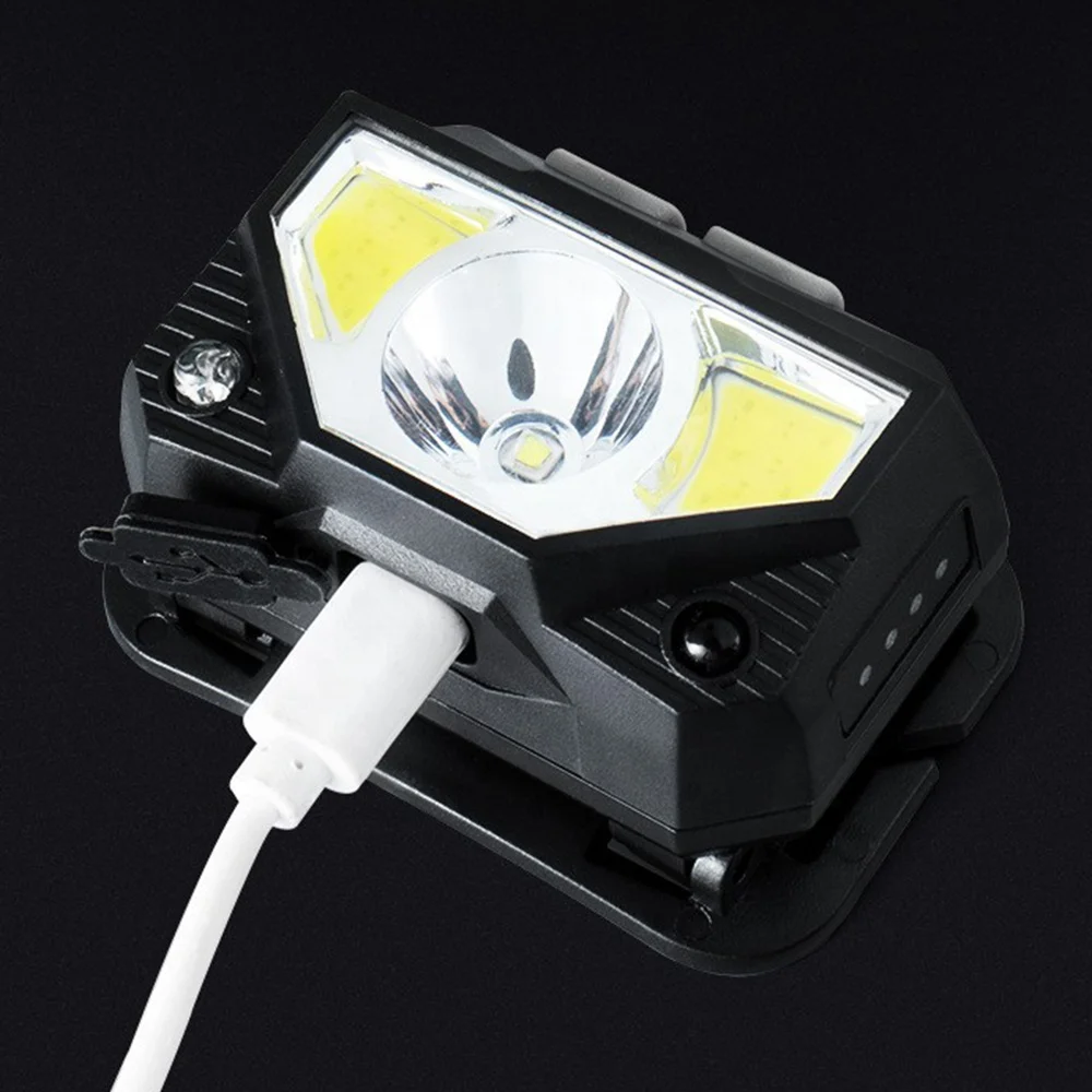 LED gesture sensor headlight,USB rechargeable strong light outdoor night fishing waterproof headlight