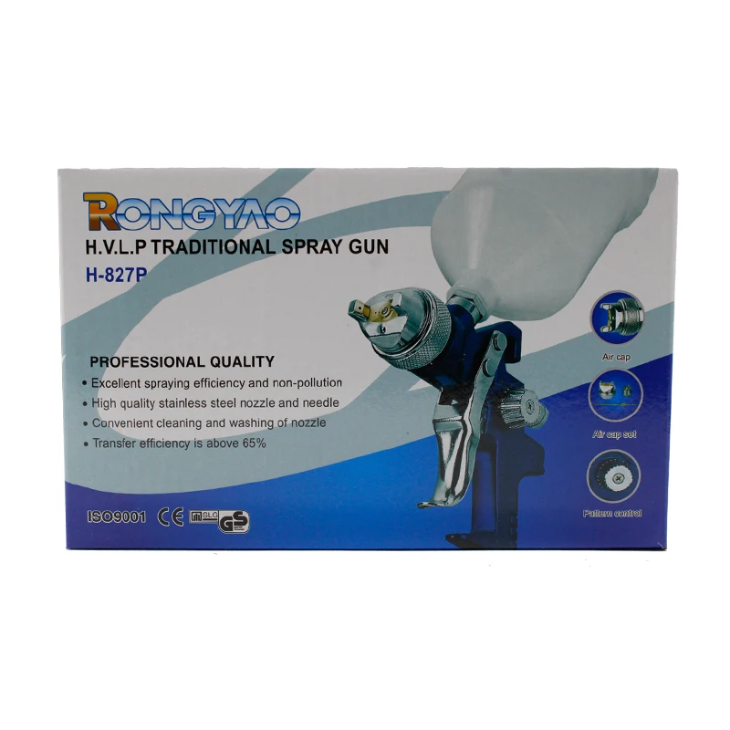1.3/1.4/1.7/2.0mm Nozzle H-827 Professional HVLP Paint Spray Guns Airbrush For Painting Car High Quality Tools