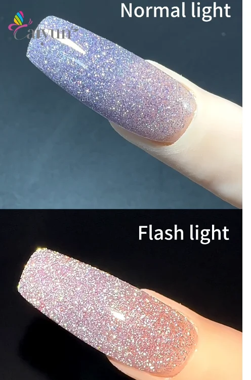 Hema Free No Burn Uv Rubber Hard Gel Nail Reflective Disco Builder Nail Gel