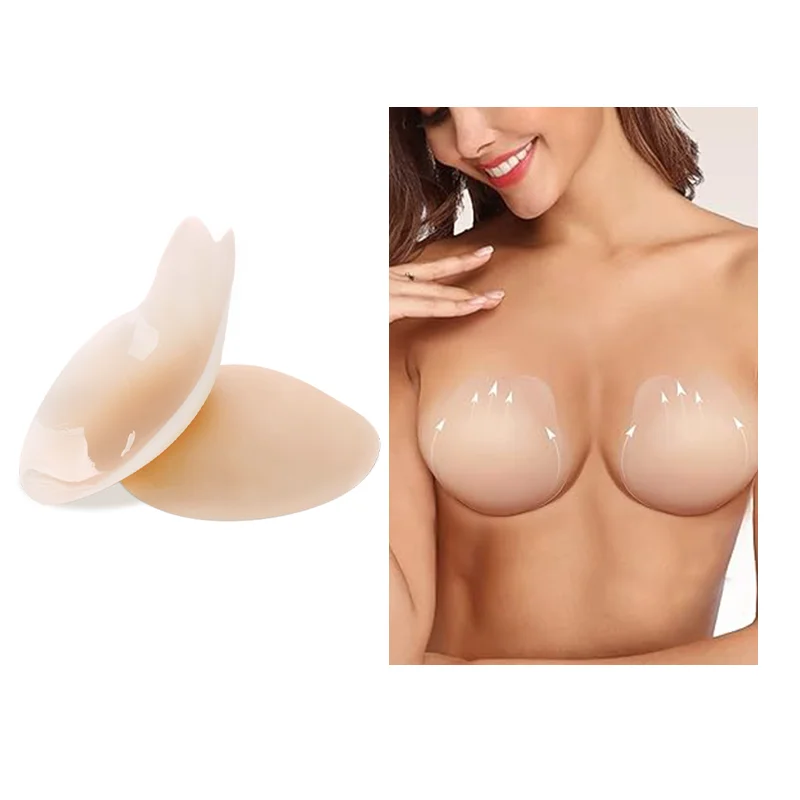 OEM Silicone Bra Lifting Nipple Cover Push Up Sticky Adhesive Bra Rabbit Ear Shape Ultra Thin Nipple Cover