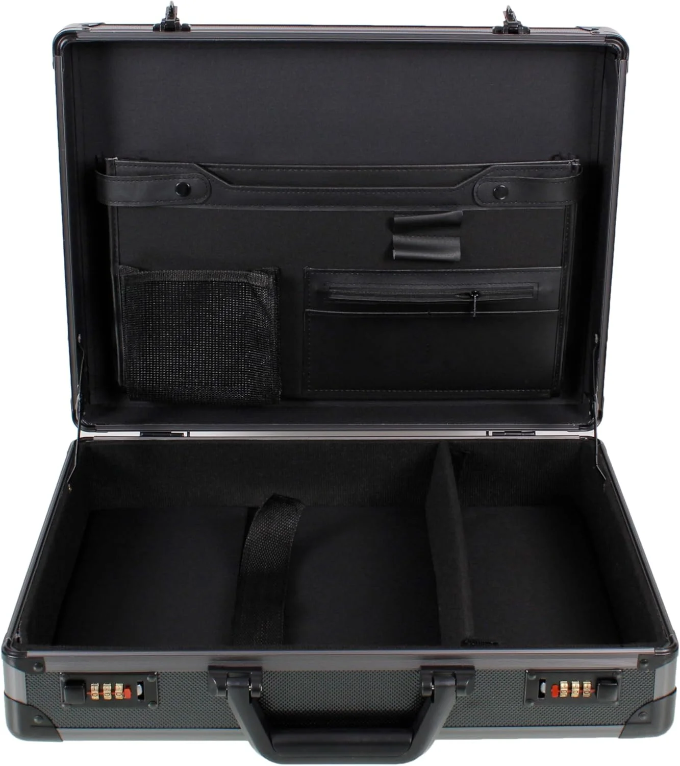 2024 Aluminium Briefcase Business Office Travel Work Laptop Attaché Bag (Black)