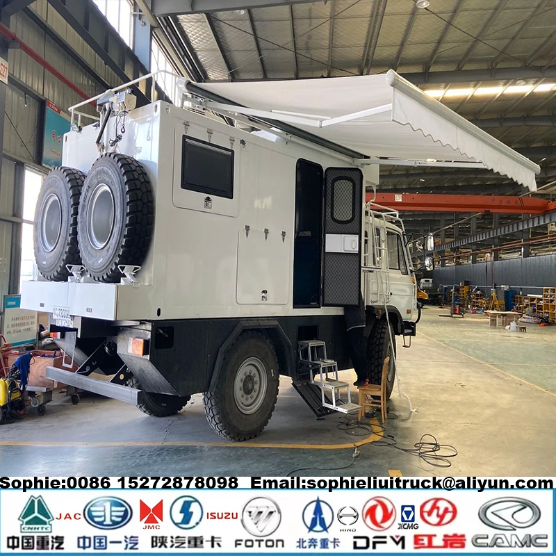Manufacturer DONGFENG Desert 4x4 6x6 AWD Off Road Trucks 6x6 Off-road Touring Van Truck Desert Camper Truck Motor Home Vehicle