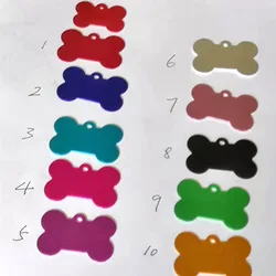Hot Selling High Quality 10 Colors Anodized Aluminum Label Bone Shape Dog Tag Laser Pet Tag
