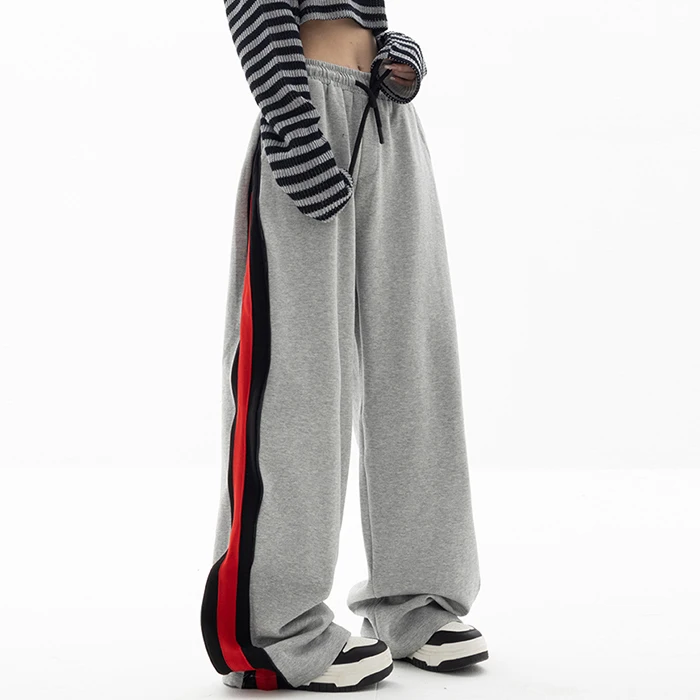 huilin professional custom drawstring waist extended oversized streetwear sweatpants women extra long wide legged sweatpants
