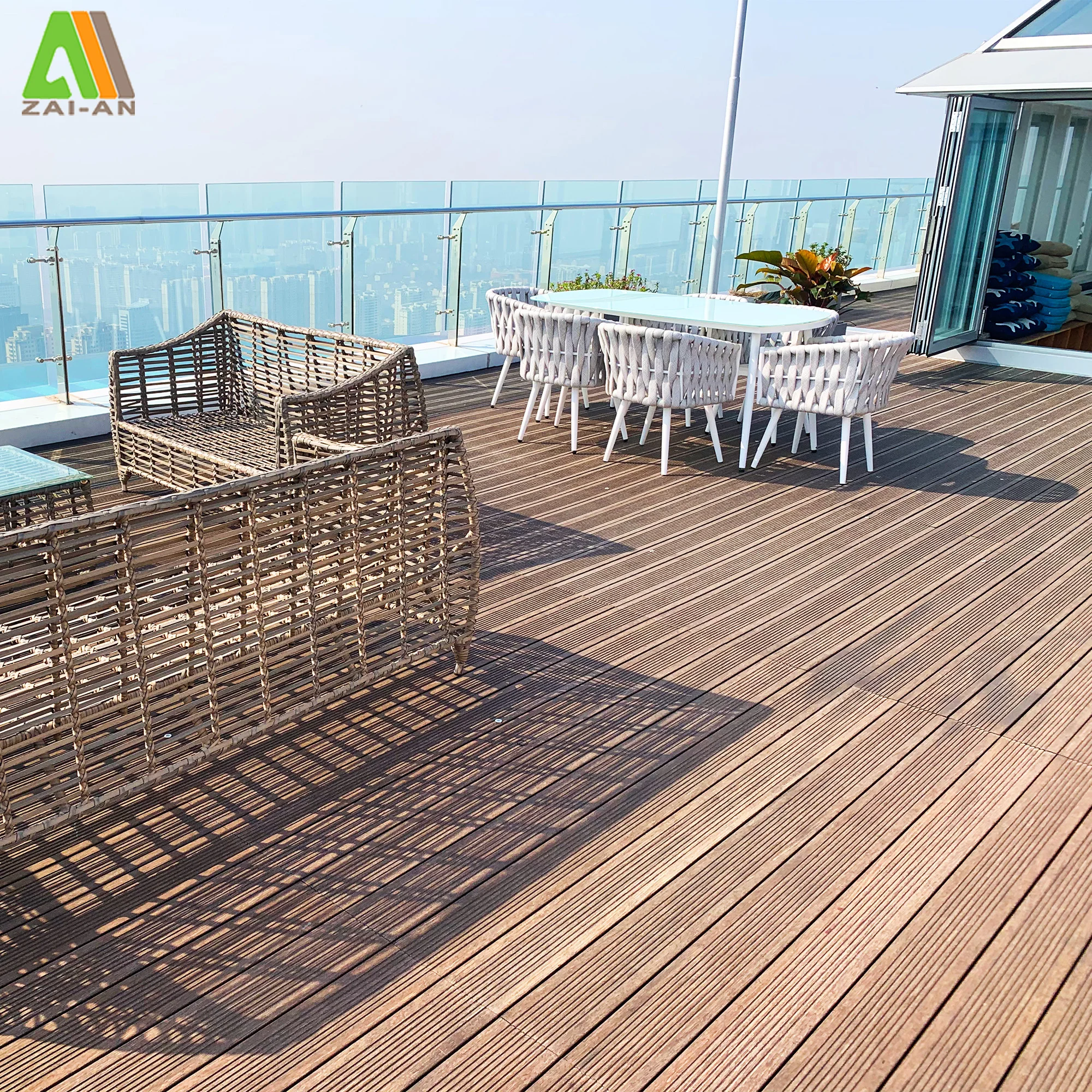UV Resistance Strand Woven Waterproof Terrace Floor Bamboo Decking Boards