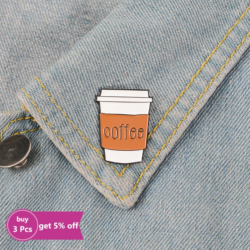 All about Coffee Enamel Pin  Bean Pot Cup Latte Cappuccino Brooches Bag Lapel  Clothes Badge Jewelry Gift for Barista