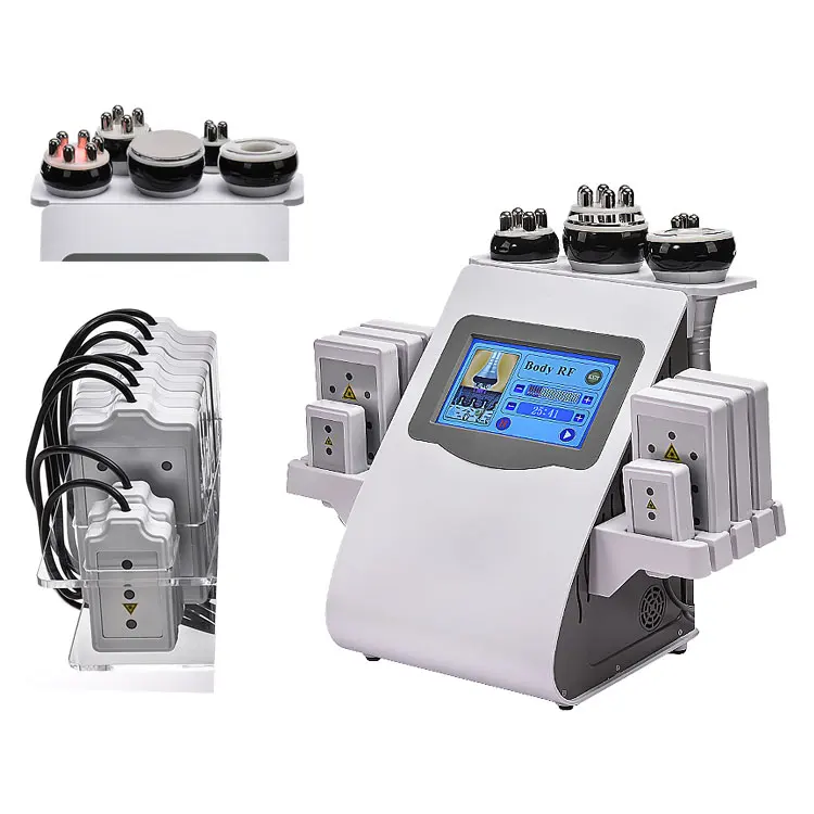 Hot Sell 6 In 1 Multifunction  40k Cavitation Vacuum Machine Fast Delivery Body Rf Slimming Fat Reduce Beauty Salon Use
