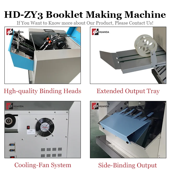 Huanda HD-ZY3 Leaflet Industrial Paper Booklet Making Folding Machine Automatic