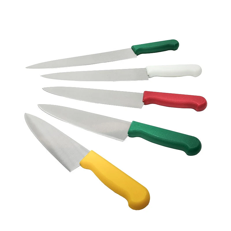 Kitchen Stainless Steel Meat Cutting Knives Plastic Handle Chef Knife Set