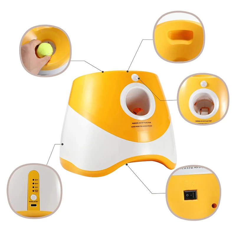 Wholesale Outdoor Pet Automatic Tennis Ball Launcher Dog Training Toys Interactive Fetch Throwing Ball Machine