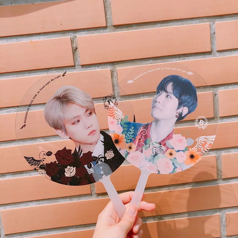 Korea event transparent picket custom single double sided printing large waterproof plastic PVC Hand Fan