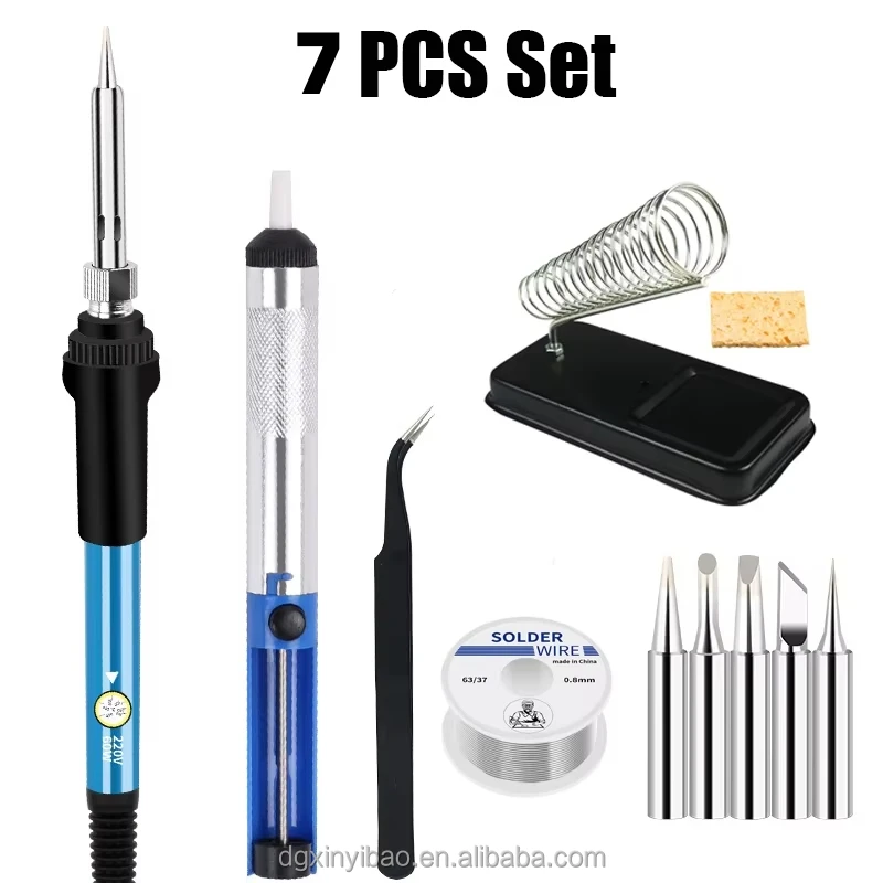 2024 New product adjustable temperature soldering iron set 60W mobile phone repair accessories welding soldering supplies