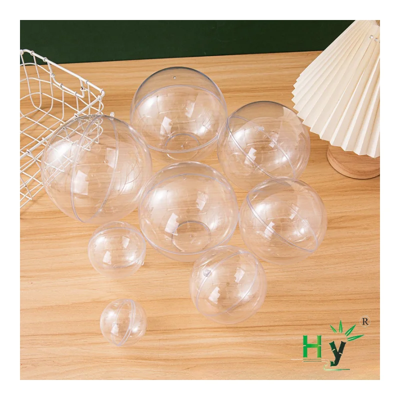 HONGHAO Creative Hanging Clear Ball Food Grade Plastic High Transparent hollow Ball For Cake 1.8cm-40cm Gift Xmas Decorative