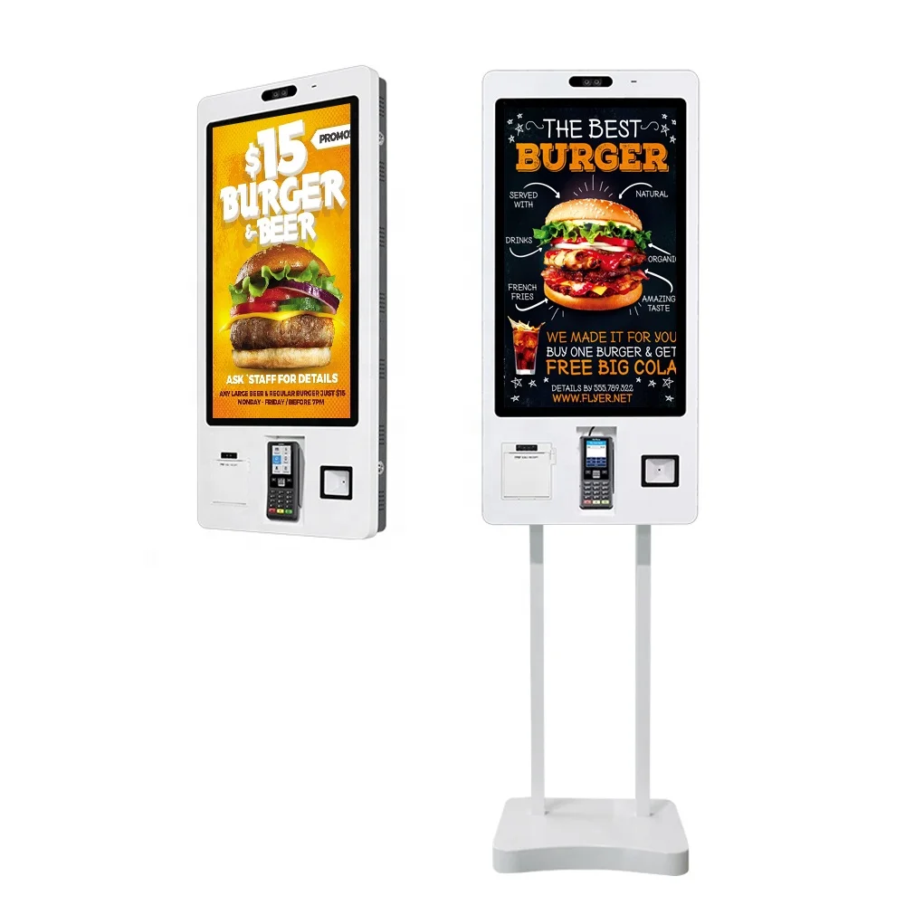 Payment Kiosk Stand Wall Mount Self Service Touch Screen Checkout Machine Ordering Restaurant Self Order Kiosk