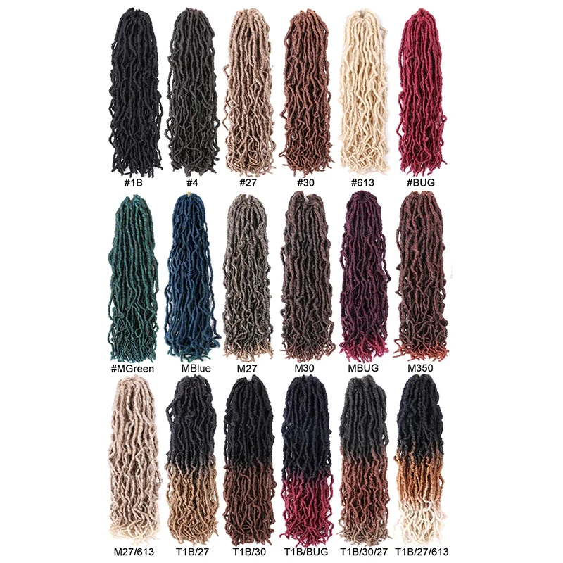 Soft Locs Handmade Dreadlocks Dreads Hair Extensions Synthetic Braiding Crochet For Afro Women Men Hair Ombre Faux Locs