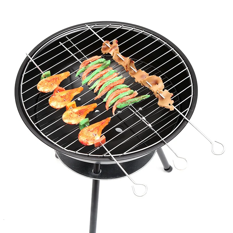 Wholesale Outdoor Charcoal Thickened Stainless Steel Triangle Folding Portable Large Barbecue Oven BBQ Grill