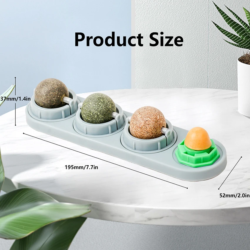 Rotatable Licking Cat Mint Toys Natural and Healthy Cat Chew Mint Ball Pet Catnip Ball Toy