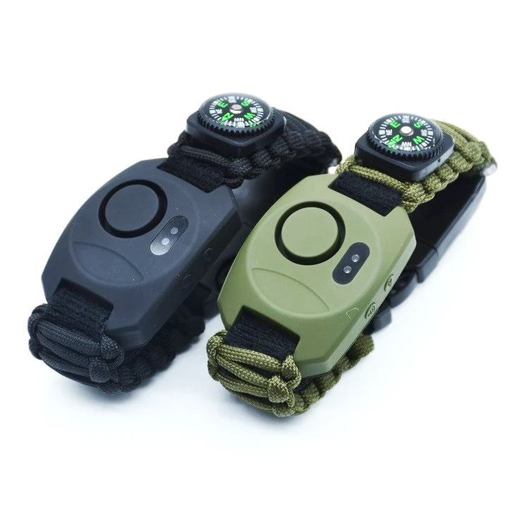 New Arrival 8 in 1 Survival Bracelet 130Db SOS Alarm Survival Paracord Bracelet With Knife Compass Whistle LED Light Thermometer