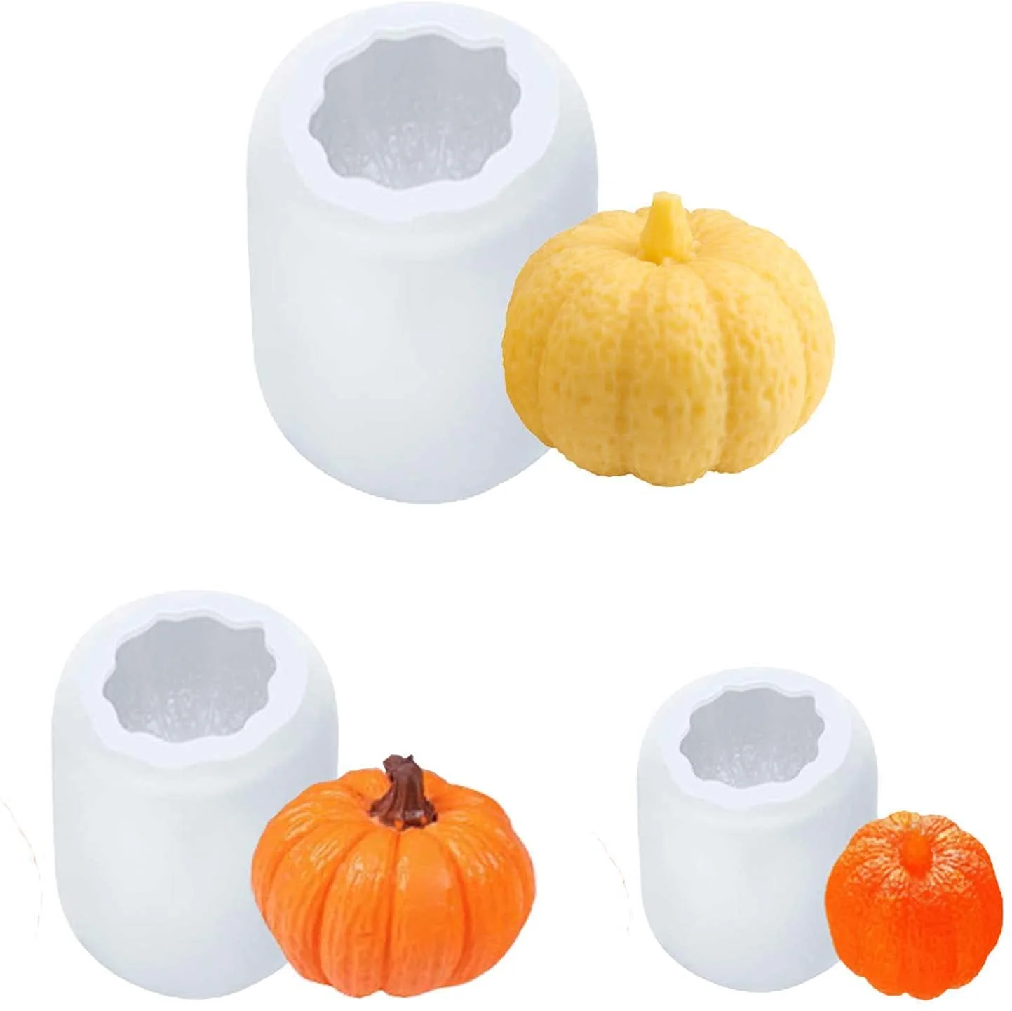 Popular Halloween Pumpkin Shape Baking Wax Ice Lollipop Silicone Biscuit Cookie Cake Pumpkin Chocolate Candle Mold For Pumpkin