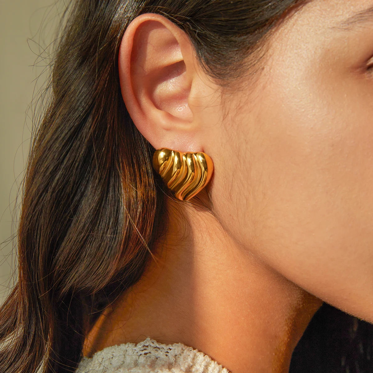 Женские Винтажные серьги в форме сердца