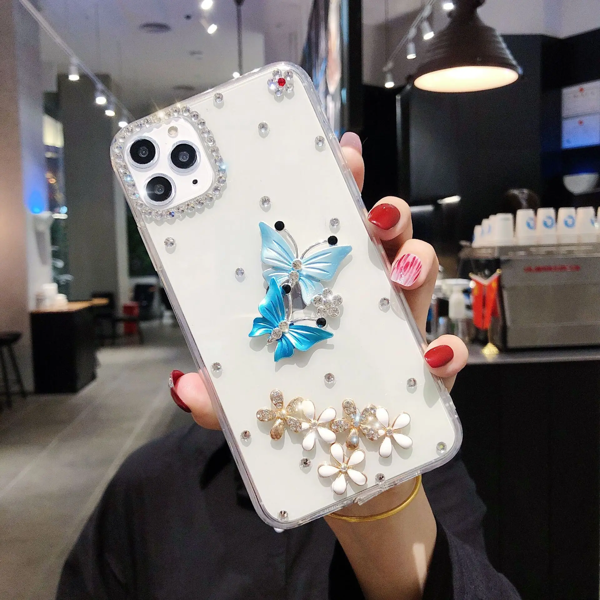 
Butterfly TPU Phone Case For Iphone Series With Diamond Support Iphone 11,11 PRO and 11 PRO MAX 