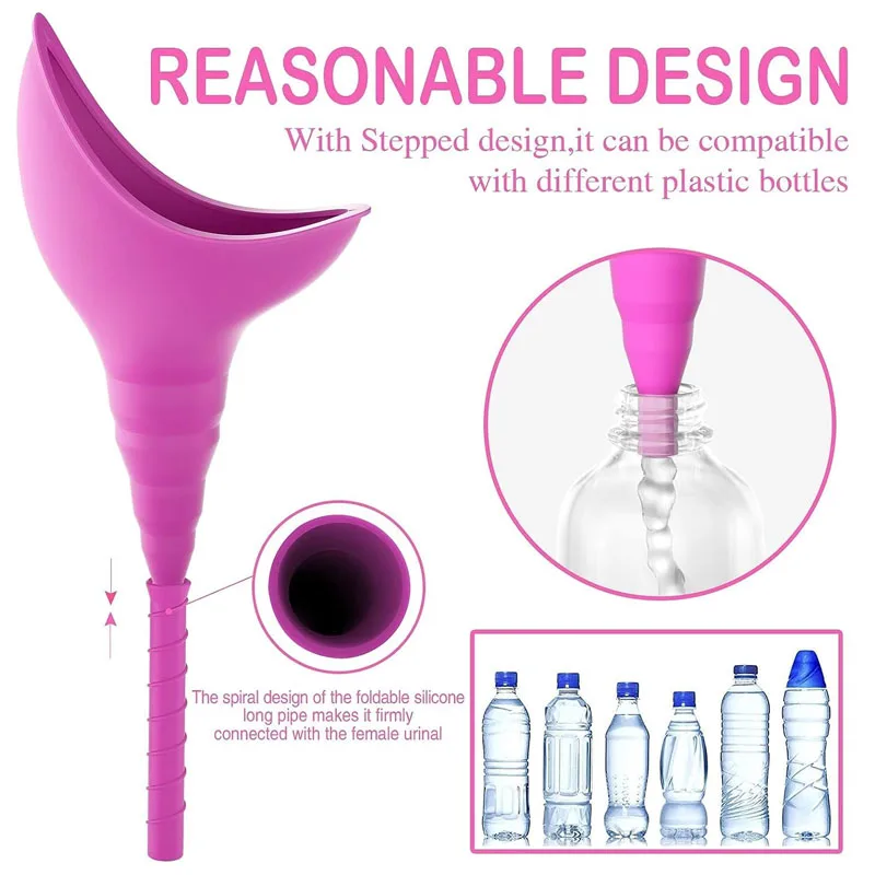 Female Urination Device Reusable Female Urinal Silicone Women Pee Funnel Allows Women to Pee Standing Up