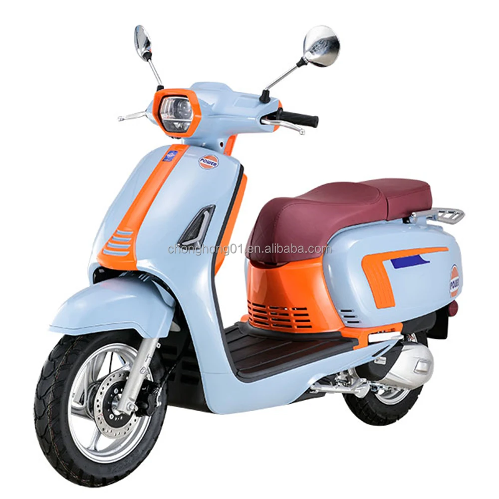 Chinese Adults Tow Wheeled Scooter 85KM/H Gasoline Powered Motorcycle Moped 4-stroke Air-cooling 125cc Gas Scooter (BELLA B)