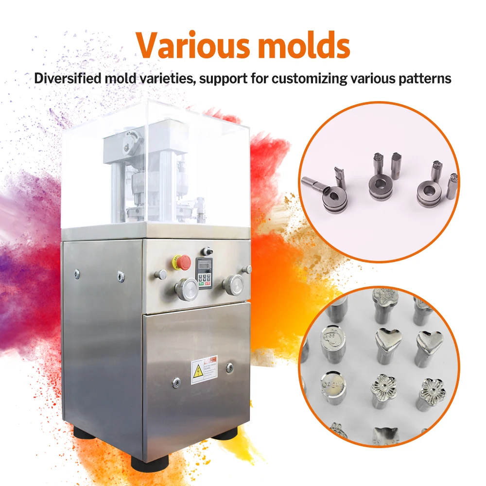 Swansoft ZP9 Single Punch Candy Pill Pressing Making Machine Rotary Salt Camphor Tablet Making Press Machine