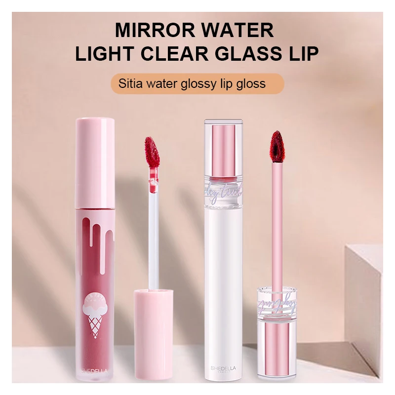Fruit-flavored mirror lip glaze does not fade and does not stick to cup lip gloss