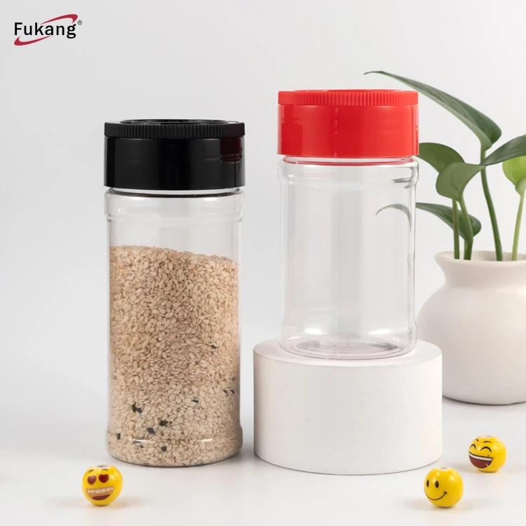 wholesale Cylinder round salt pepper spice plastic  bottle  seasoning bottles