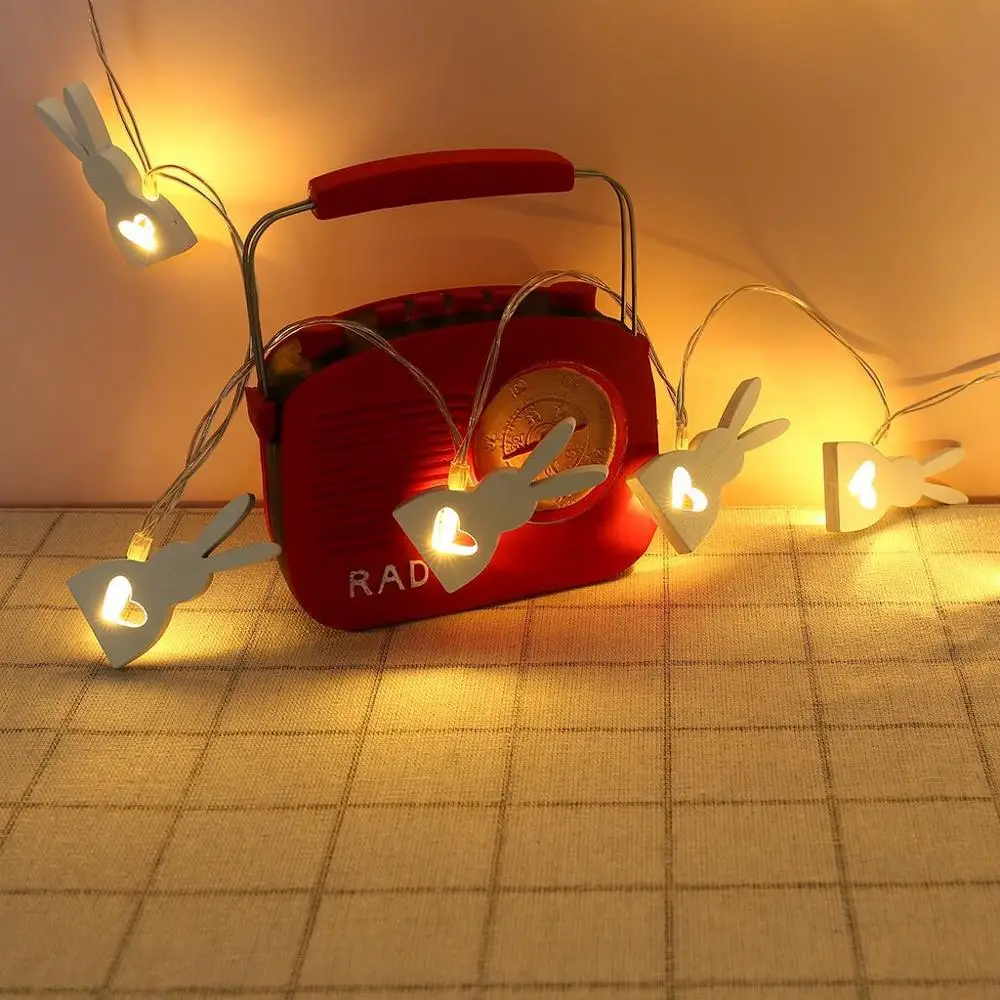Easter Bunny Rabbit String Lights Copper Wire  for Spring Festive Patio Birthday Christmas