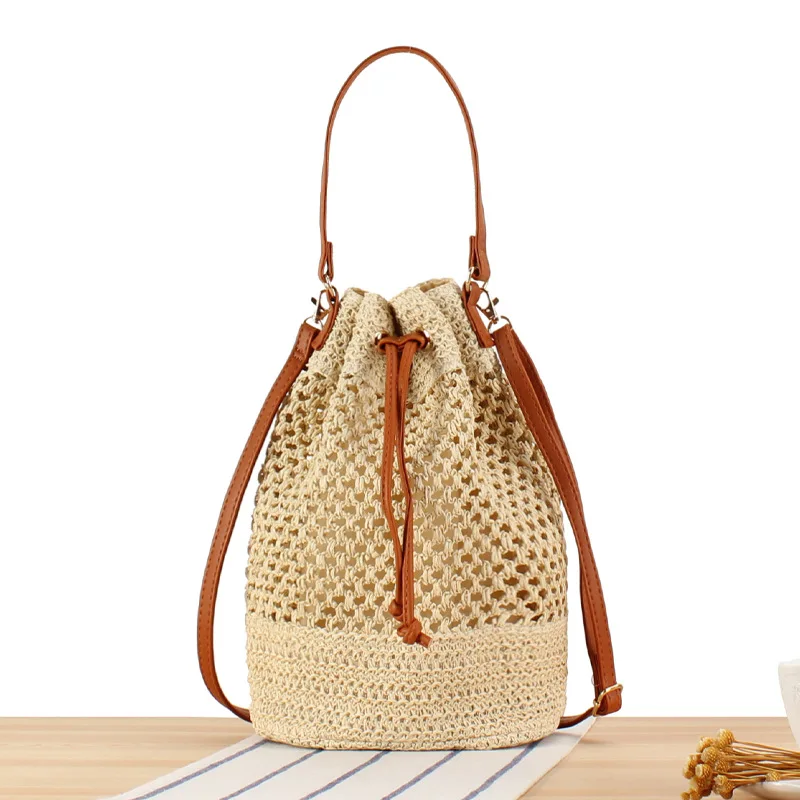 Wholesale Womens Large Clutch Bag Straw Natural Straw Bags Summer Handwoven Pearl Straw Bag