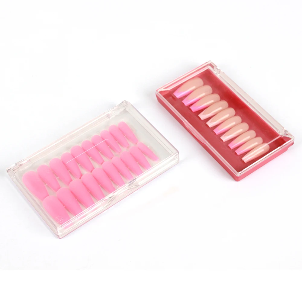 Rectangle PP plastic packaging for Acrylic Nail Empty  Nails Package support custom size