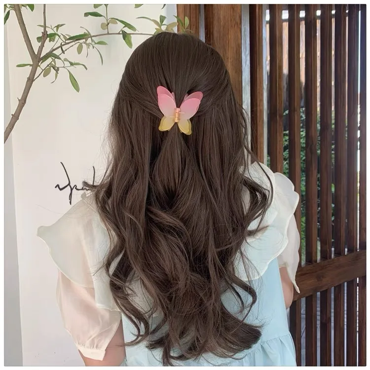 Wholesale new fashion acrylic hair claw clip fluorescent candy color women big hair clips for thick hair girls accessories