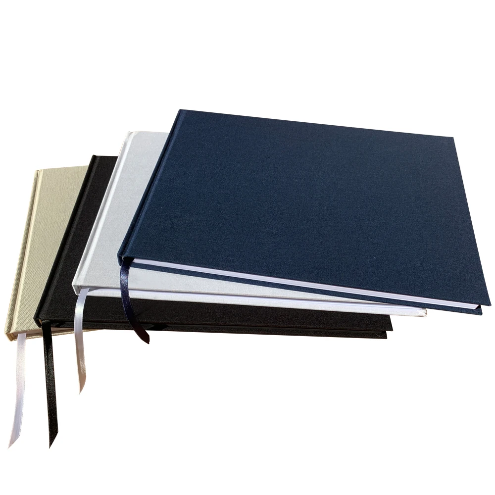 Wedding Guest Book (120 Pages) Linen Hardcover Sign-in & Registry Guestbook Silver Foil Stamping, Gilded Edges and Silver