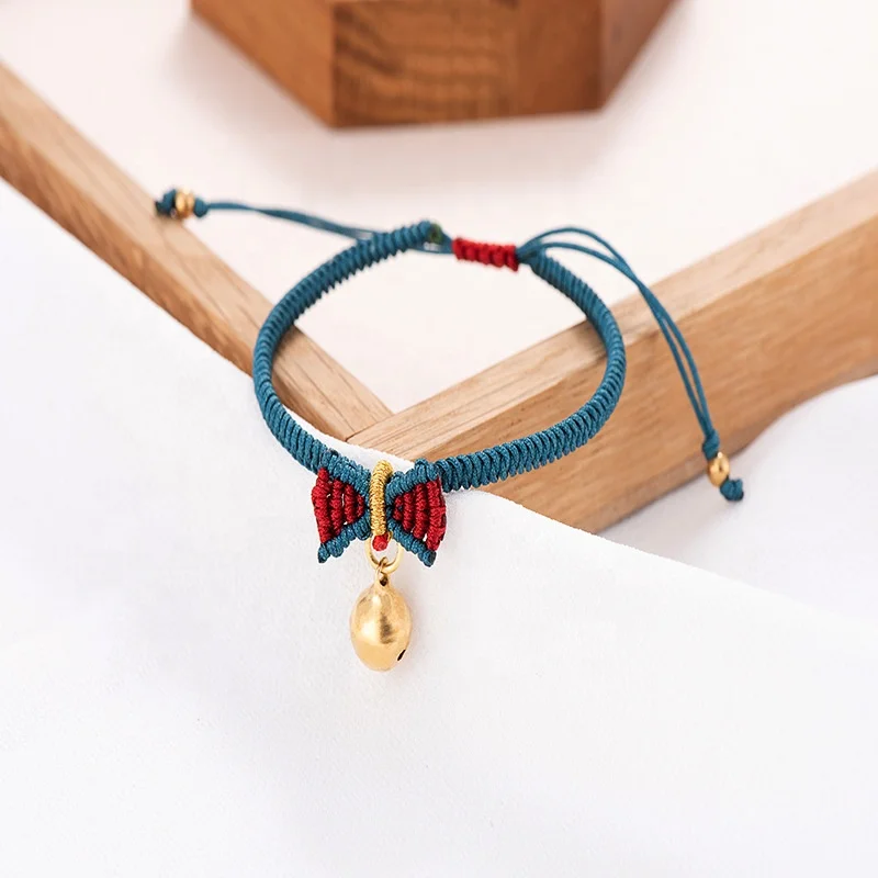 2022 Bow hand-woven bell bracelet jewelry simple girlfriends couple jewelry