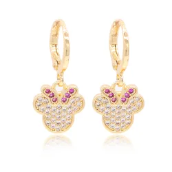 Wholesale Cute Jewelry Beauty Mouse Drop Gold Earrings For Girls