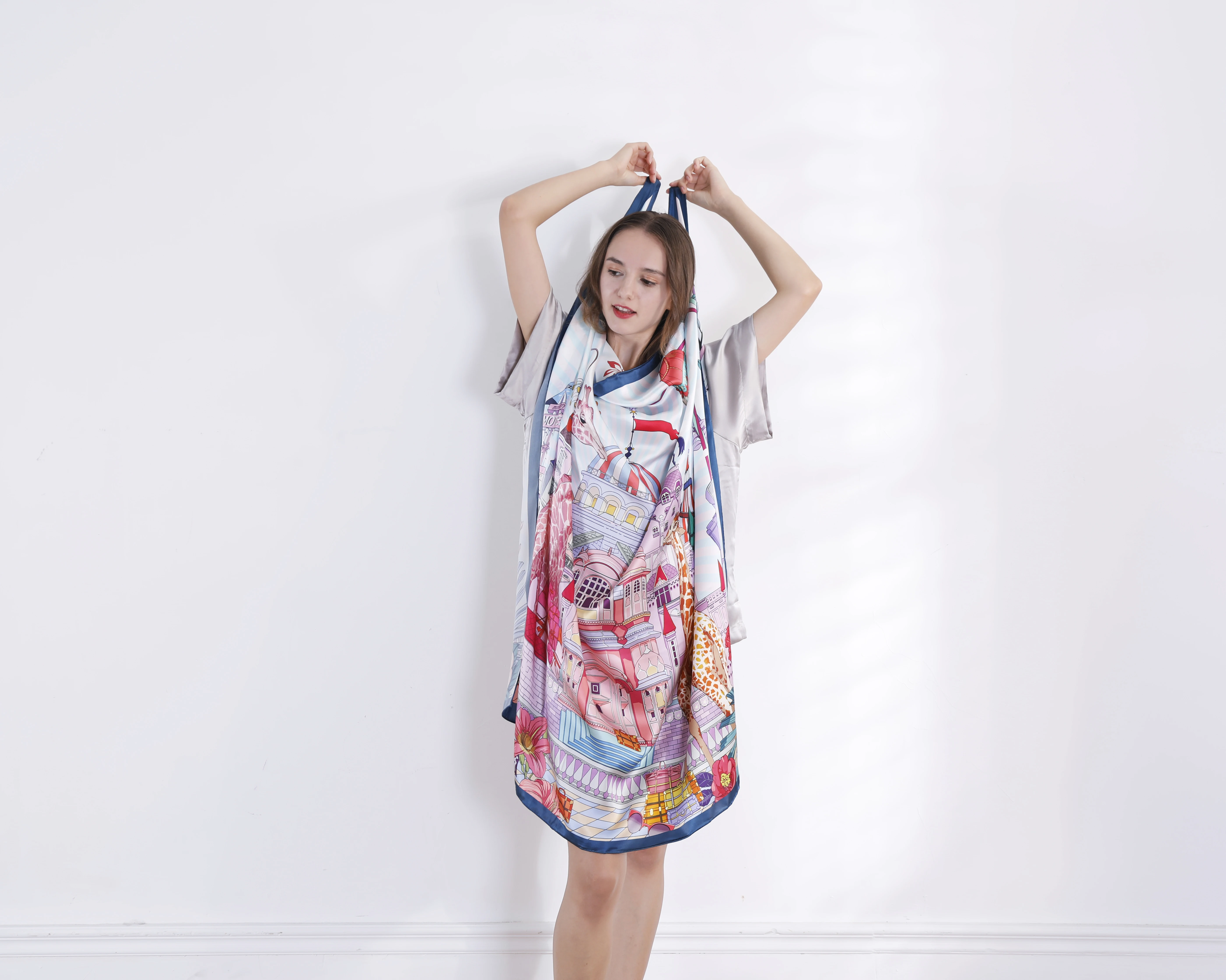 Awesome Wholesale Amazon Hot Sale Women Luxurious and Fashionable 100% Real Mulberry 6A Silk Scarf