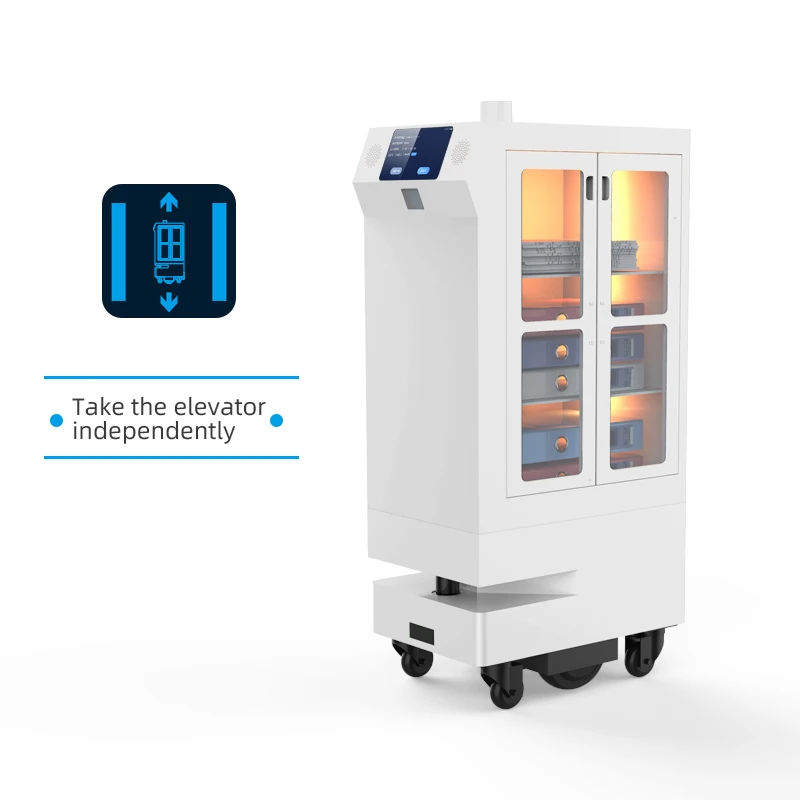 Autonomous Delivery robot New Style Intelligent Robot Take The Elevator Autonomously Acrylic Door Food Service Robot