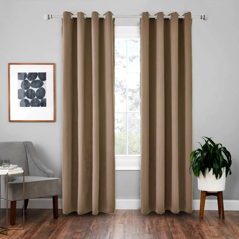 Amazon hot sale blackout solid color ready made curtains for the living room