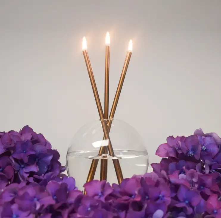 C&H Luxury Scent-free Clean Burning Smoke-free Elegant Unique Steel Oil Candle Everlasting Candles with Custom Logo and Package