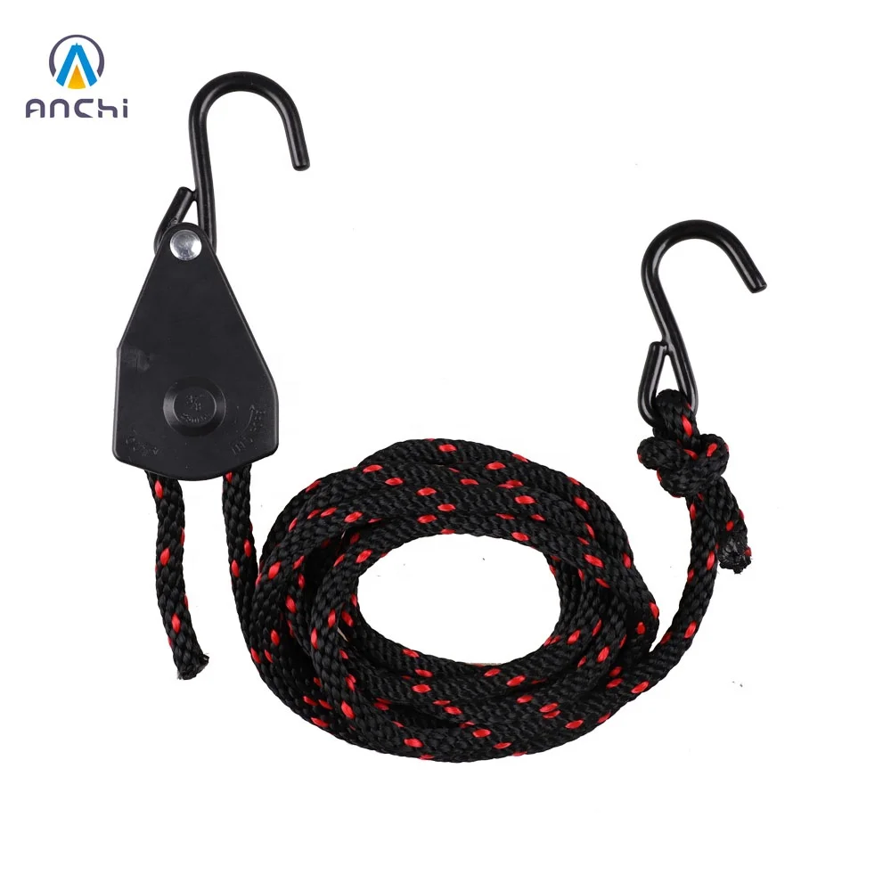 Stock 2.4m heavy duty rope tensioner ratchet tie down 38 with S hooks 113kgs