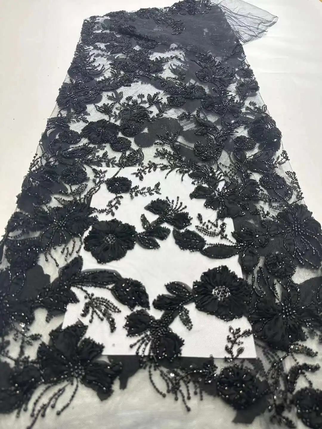 Africa mesh sequins beaded fabric lace